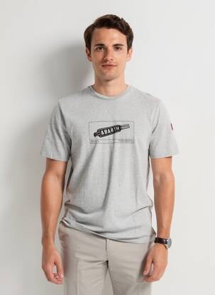T-shirt tissage chiné manches courtes gris TRAMAROSSA homme