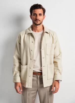 Veste casual fermeture boutonnée sur le devant beige XACUS homme