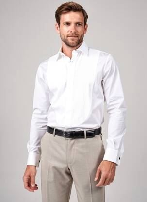 Chemise manches longues coupe cintrée blanc XACUS homme
