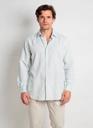 Chemise manches longues coupe cintrée bleu XACUS homme