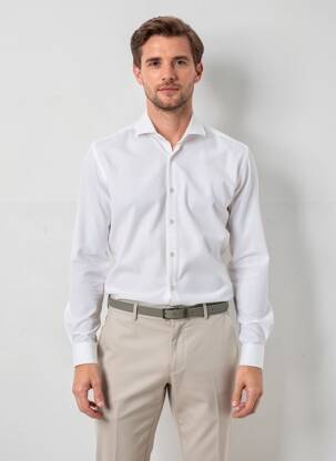 Chemise manches longues coupe cintrée blanc XACUS homme