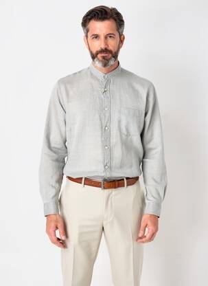 Chemise manches longues coupe droite gris XACUS homme