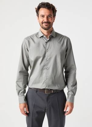 Chemise manches longues coupe cintrée gris XACUS homme