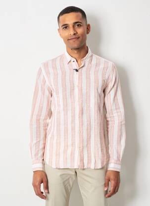 Chemise manches longues coupe cintrée orange BOB homme