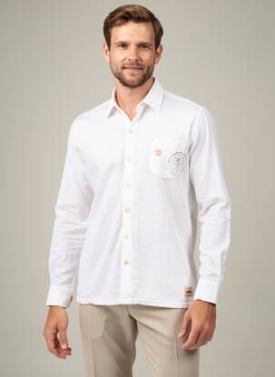 Chemise manches longues coupe cintrée blanc BOB homme