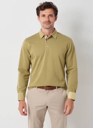 Polo manches longues manches longues vert BOB homme