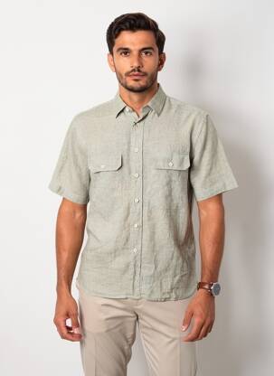 Chemise manches courtes poches vert XACUS homme