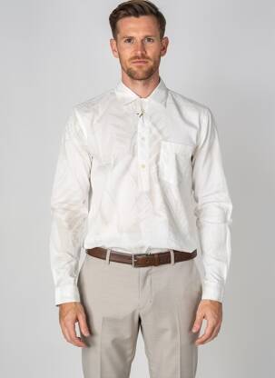 Chemise manches longues coupe cintrée beige XACUS homme