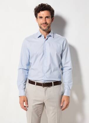 Chemise manches longues coupe cintrée bleu XACUS homme