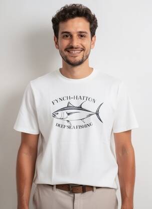 T-shirt coupe cintrée manches courtes blanc FYNCH-HATTON homme