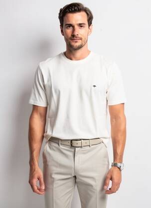 T-shirt broderie manches courtes beige FYNCH-HATTON homme