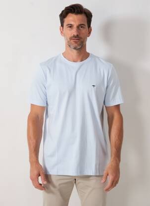 T-shirt broderie manches courtes bleu FYNCH-HATTON homme