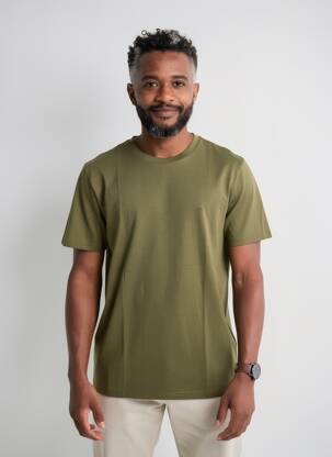 T-shirt broderie manches courtes vert FYNCH-HATTON homme