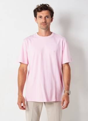 T-shirt broderie manches courtes rose FYNCH-HATTON homme