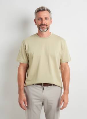 T-shirt broderie manches courtes vert clair FYNCH-HATTON homme