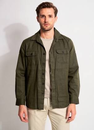 Veste casual fermeture boutonnée sur le devant vert FYNCH-HATTON homme