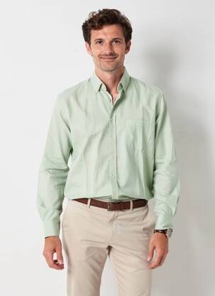 Chemise manches longues coupe cintrée vert FYNCH-HATTON homme