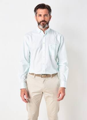 Chemise manches longues coupe droite vert FYNCH-HATTON homme