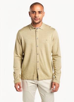 Gilet manches longues fermeture boutonnée sur le devant vert FYNCH-HATTON homme