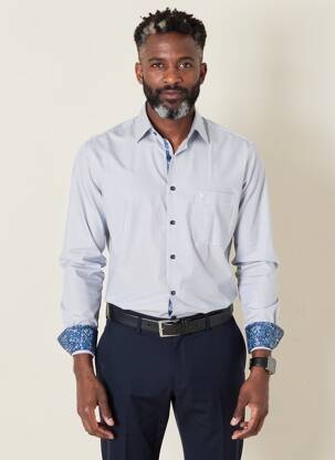 Chemise manches longues poches bleu MARVELIS homme