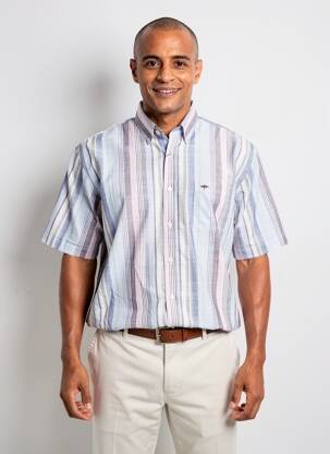 Chemise manches courtes poches bleu FYNCH-HATTON homme