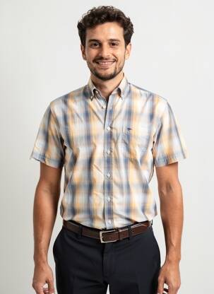 Chemise manches courtes poches orange FYNCH-HATTON homme