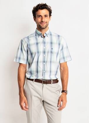 Chemise manches courtes poches vert FYNCH-HATTON homme