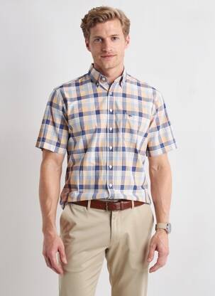 Chemise manches courtes poches bleu FYNCH-HATTON homme