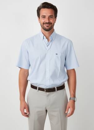 Chemise manches courtes poches bleu FYNCH-HATTON homme