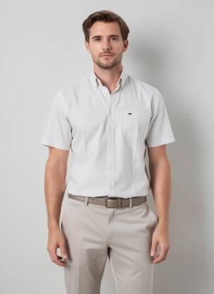 Chemise manches courtes poches jaune FYNCH-HATTON homme