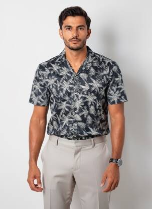 Chemise manches courtes imprimé tie and dye noir FYNCH-HATTON homme