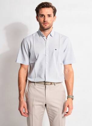 Chemise manches courtes poches bleu FYNCH-HATTON homme