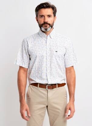 Chemise manches courtes poches bleu FYNCH-HATTON homme