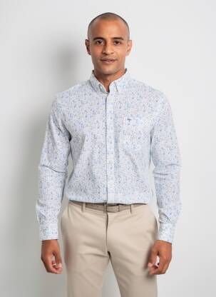 Chemise manches longues imprimé fantaisie blanc FYNCH-HATTON homme