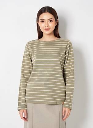 Pull coupe cintrée manches longues vert CAMEL ACTIVE femme