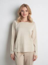 Pull coupe cintrée manches longues beige CAMEL ACTIVE femme
