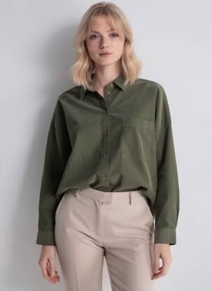 Chemisier coupe cintrée manches longues vert CAMEL ACTIVE femme