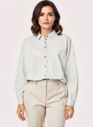 Chemisier coupe cintrée manches longues vert clair CAMEL ACTIVE femme