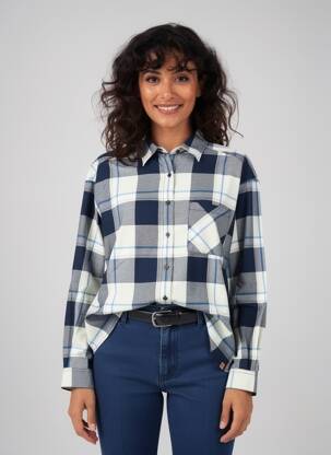 Chemisier coupe droite manches longues bleu CAMEL ACTIVE femme