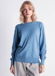 Pull tissage chiné manches longues bleu U.S. POLO ASSN femme