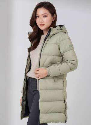 Doudoune poches a capuche vert CAMEL ACTIVE femme