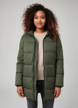 Doudoune poches a capuche vert fonce CAMEL ACTIVE femme