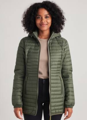 Doudoune poches a capuche vert CAMEL ACTIVE femme