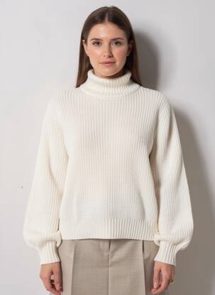 Pull stretch manches longues beige NOISY MAY femme