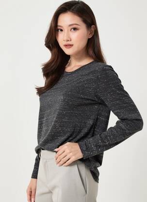 T-shirt manches longues manches longues gris ELEVEN PARIS femme