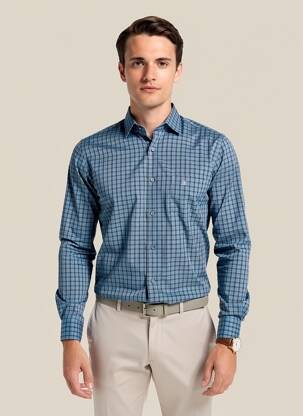 Chemise manches longues coupe droite bleu DIESEL homme