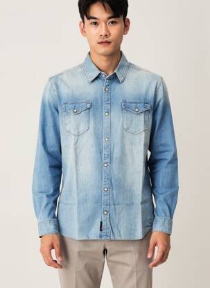 Chemise manches longues poches bleu SCOTCH & SODA homme