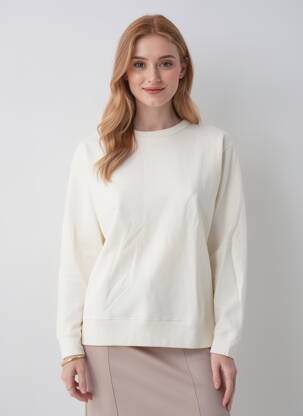 Sweat-shirt stretch manches longues beige ZARA femme