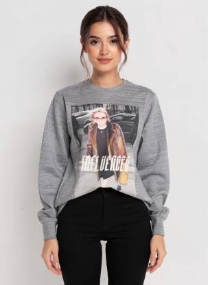 Sweat-shirt stretch manches longues gris ELEVEN PARIS femme