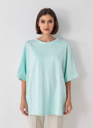 Top stretch manches 3/4 bleu SANS MARQUE femme